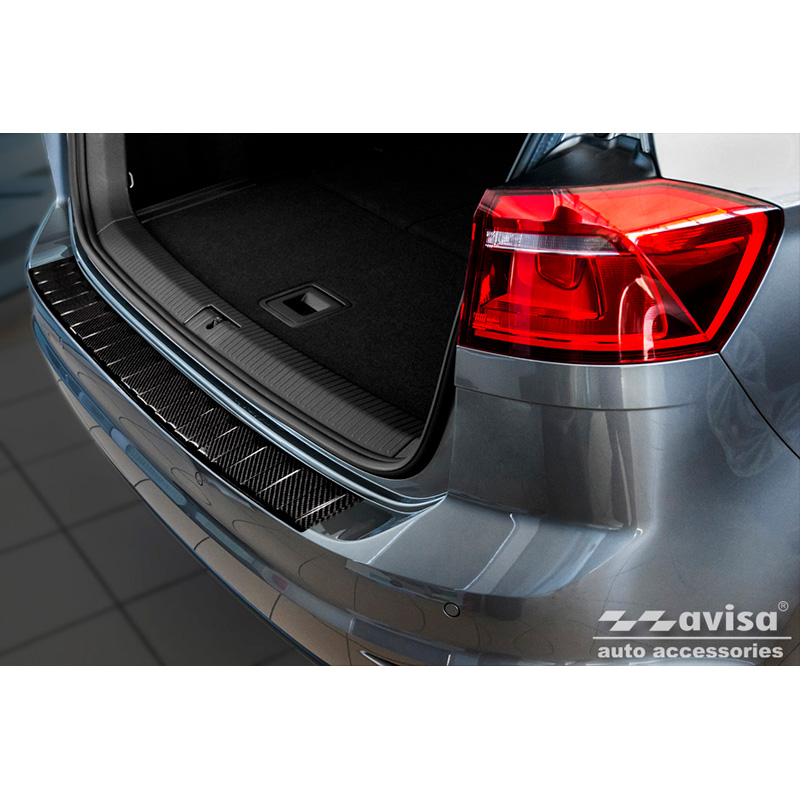 Echt 3D Carbon Achterbumperprotector  Volkswagen Golf Sportsvan 2014-2017 & FL 2017- 'Ribs'