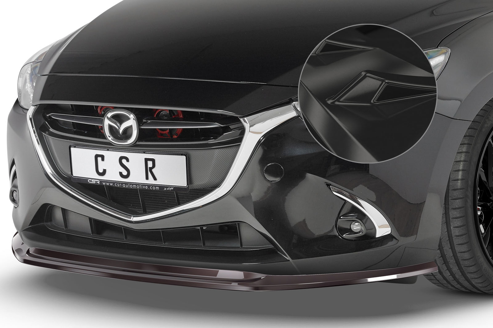 Voorspoiler Mazda 2 (Typ DJ) glans zwart 11/2014–12/2019