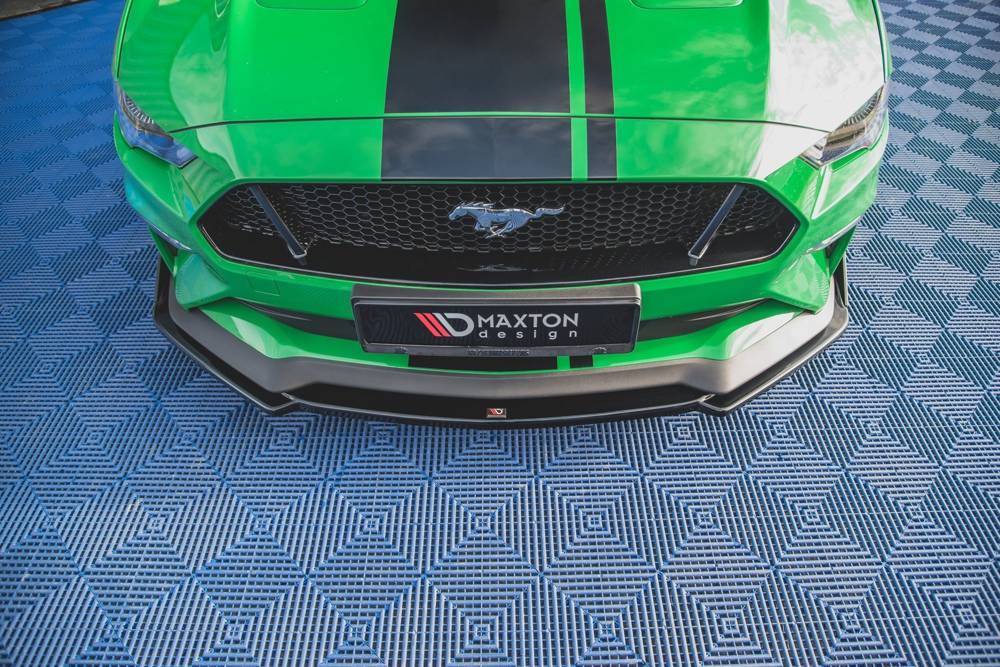 Voorspoiler V.2 met Canards Ford Mustang GT MK5 FL Maxton Glans Zwart