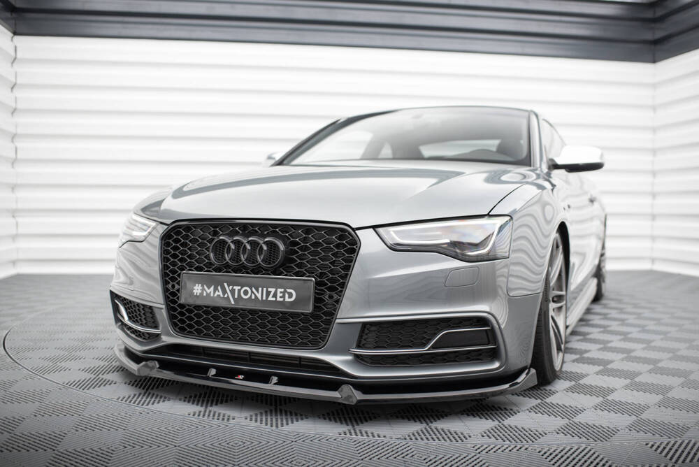Voorspoiler V.3 Audi A5 S-Line / S5 8T Coupe / Sportback FL Maxton Glans Zwart