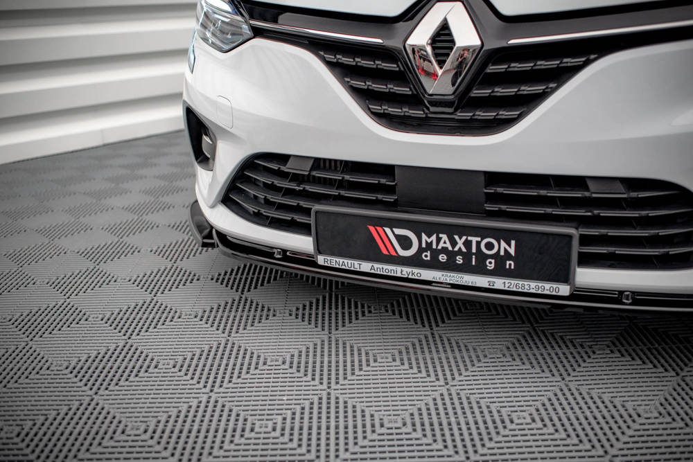 Voorspoiler V.1 Renault Clio Mk5 Maxton Glans Zwart