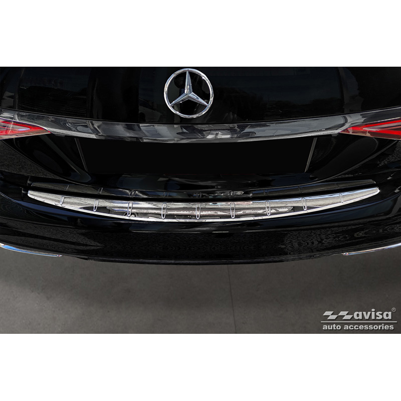 Chroom RVS Achterbumperprotector  Mercedes S-Klasse (W223) 2020- 'Ribs'
