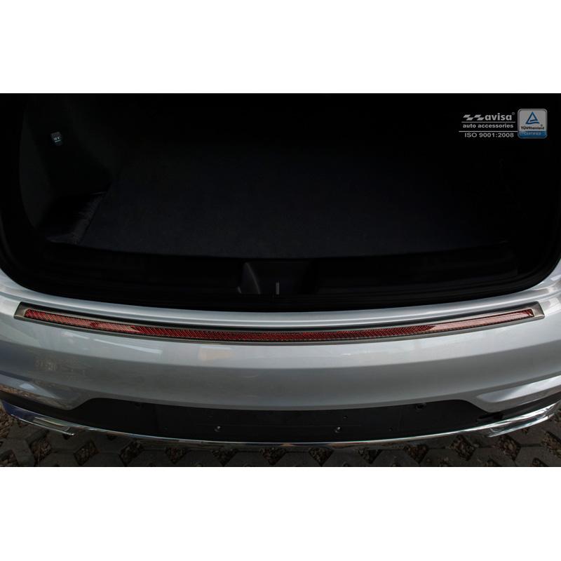 RVS Achterbumperprotector 'Deluxe'  Mercedes GLE Coupé 2015- Zwart/Rood-Zwart Carbon