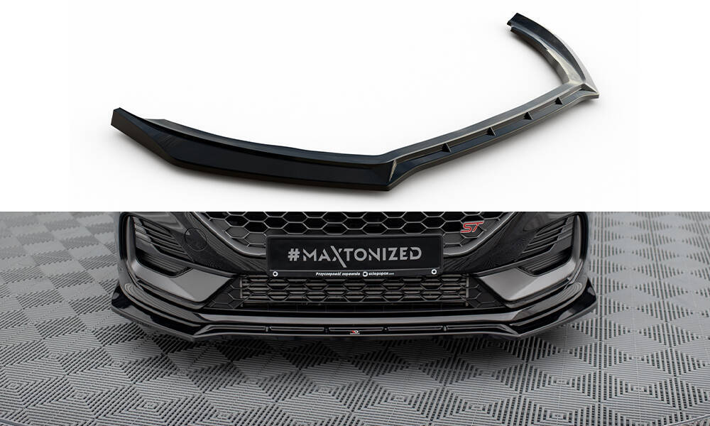 Voorspoiler V.4 Ford Fiesta ST / ST Line Mk8 FL Maxton Glans Zwart