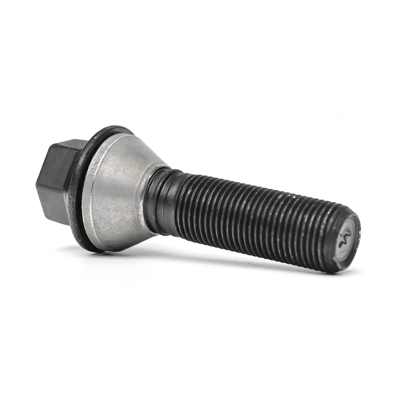 H&R Wheel bolt Taper-Head with movable cone M14x1.25 - Length 48mm - Black