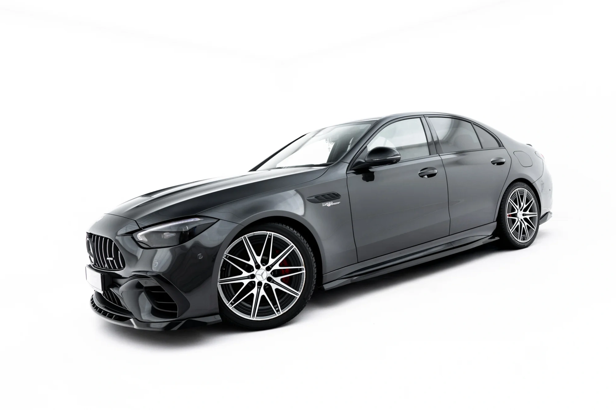 Zijskirts Mercedes C63 AMG W205 S205 Maxton Glans Zwart
