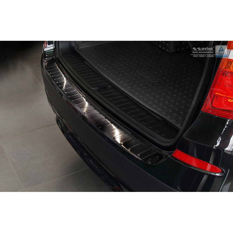 Zwart RVS Achterbumperprotector BMW X3 F25 2010-2014 'RIbs'