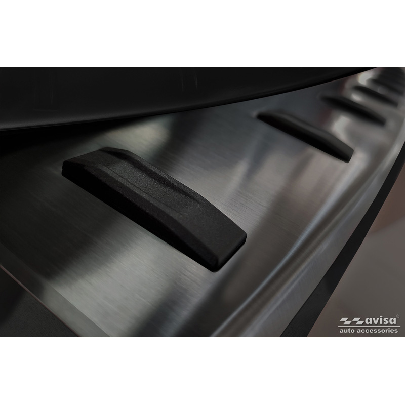 Zwart RVS Achterbumperprotector  Audi A6 (C8) Avant incl. S-Line 2023- 'STRONG EDITION'