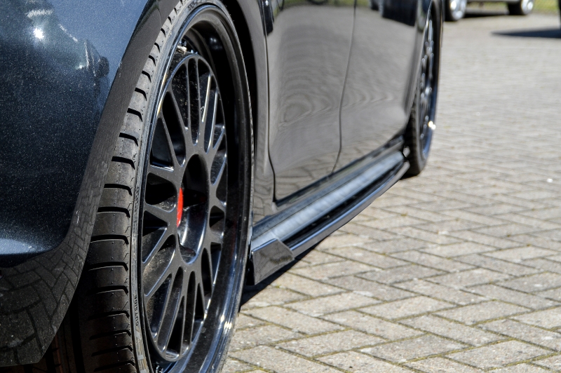 Zijskirts met Canards Volkswagen Golf 7 GTI GTD 13-17 Glans Zwart