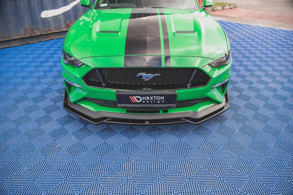 Voorspoiler V.1 met Canards Ford Mustang GT MK5 FL Maxton Glans Zwart