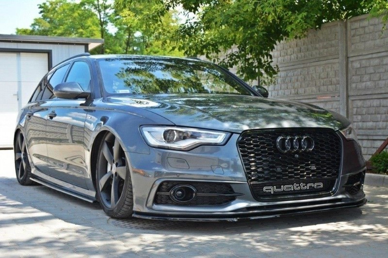Voorspoiler Audi S6 / A6 S-Line C7 V.1 Glanzend Zwart