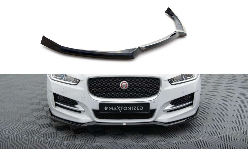 Voorspoiler V.1 Jaguar XE R-Sport X760 Maxton Glans Zwart