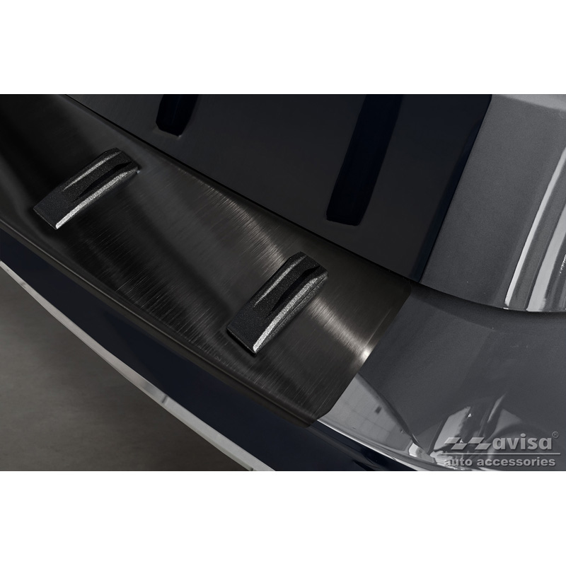 Zwart RVS Achterbumperprotector  Mercedes B-Klasse (W247) 2019- (incl. AMG) 'STRONG EDITION'
