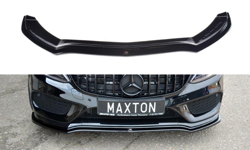 Voorspoiler Mercedes C43 AMG W205 Maxton Design glans zwart