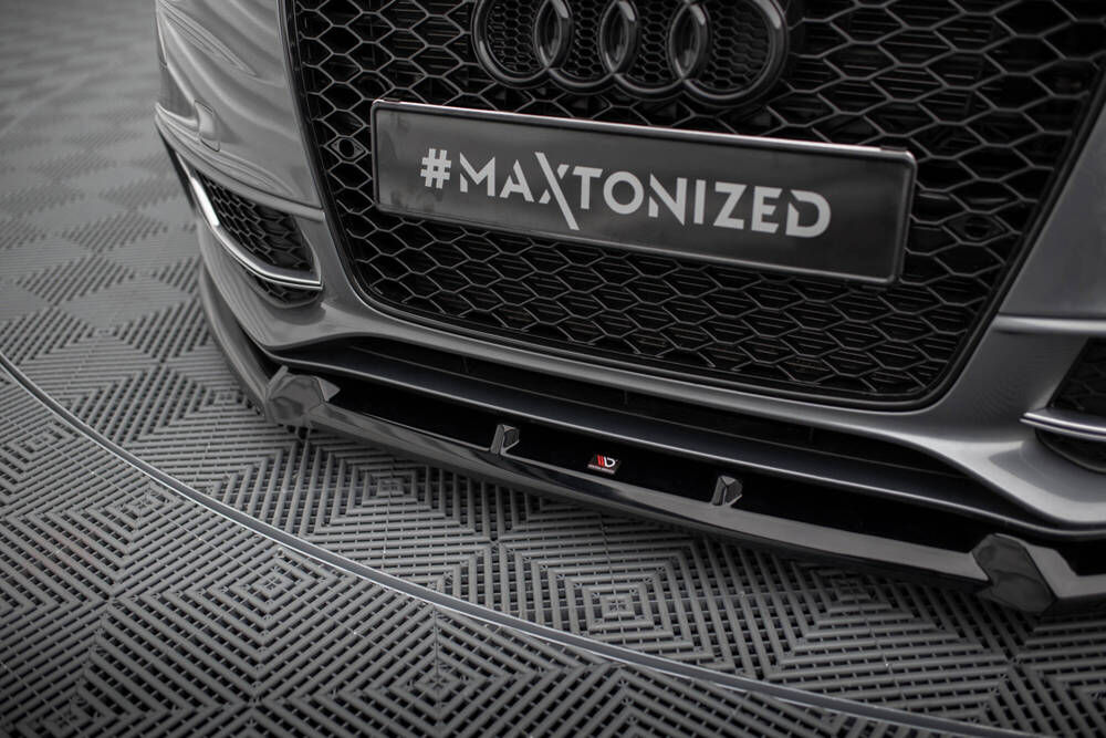 Voorspoiler V.3 Audi A5 S-Line / S5 8T Coupe / Sportback FL Maxton Glans Zwart