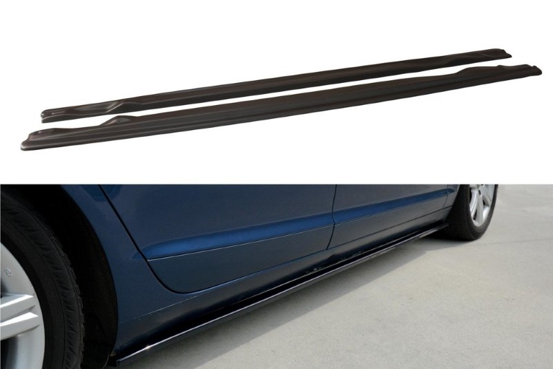 Zijskirts Diffusers Audi A6 S-Line C6 / C6 FL Glanzend Zwart