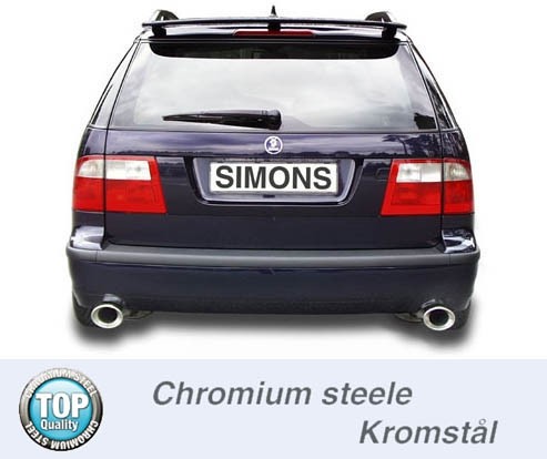 Simons Dual Power Uitlaatsysteem af kat. Saab 9-5 1997-2003