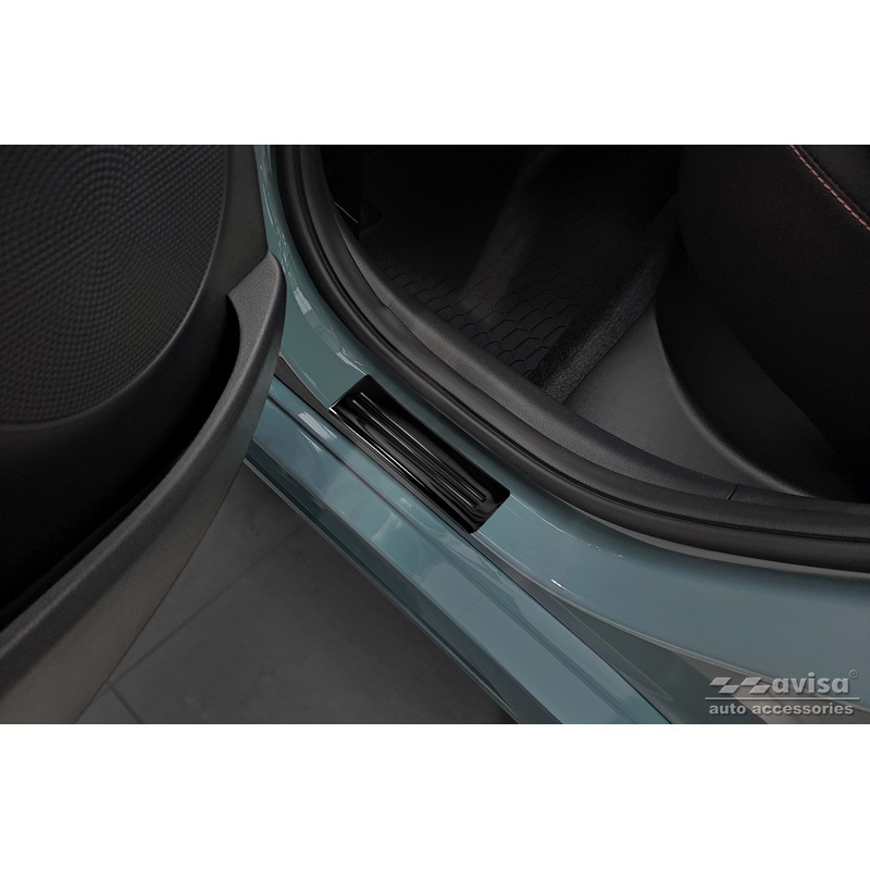Zwart RVS Instaplijsten  Hyundai Kona 2017-2020 & FL 2020-2023  'Hybrid' - 4-delig