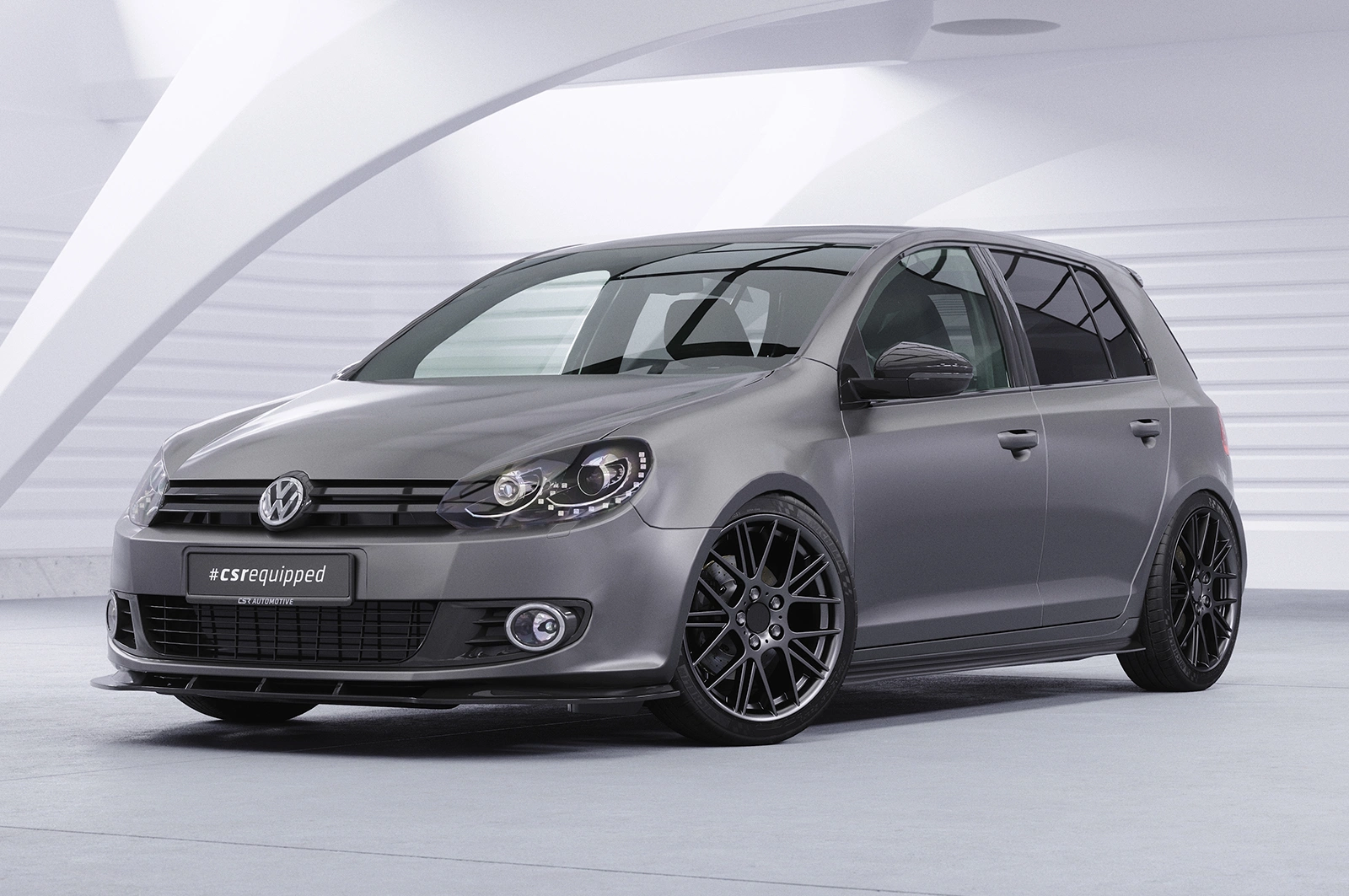 Voorspoiler VW Golf 6 glans zwart   2008-2012