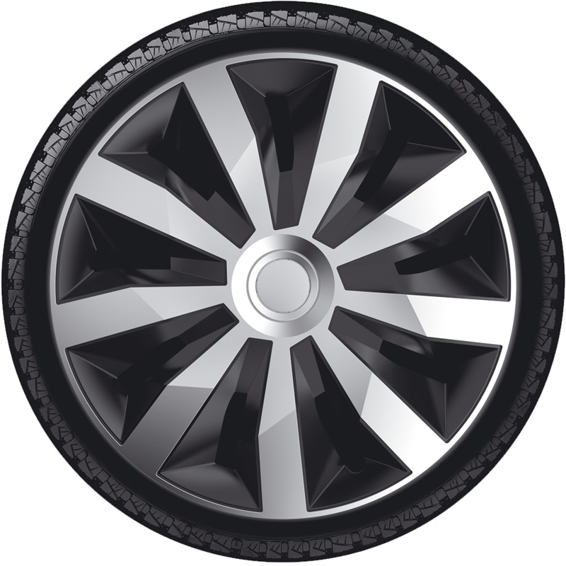 4-Delige Wieldoppenset Penta 14-inch zilver/zwart