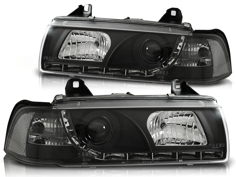 Faros BMW E36 coupe Dayline Los ojos del Diablo negro