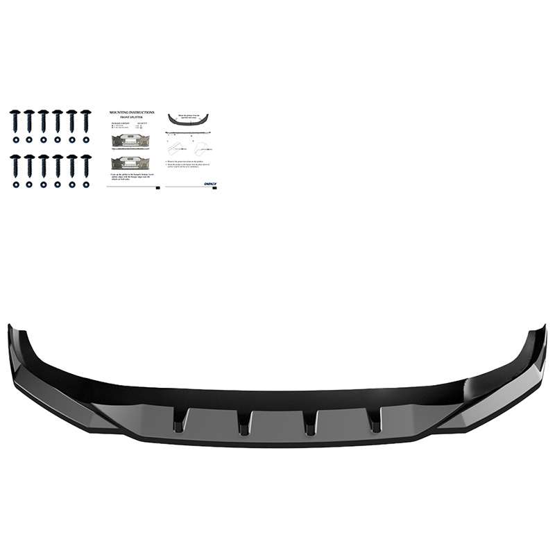 Oneway Voorspoilerlip  Audi Q3 (F3B) S-Line & Q3 Sportback (F3N) S-Line 2019-2025 excl. RSQ3 - Glanzend zwart