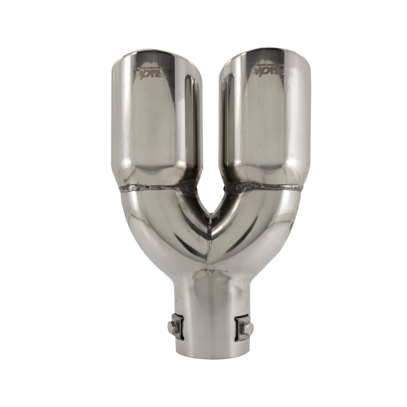 Simoni Racing Uitlaatsierstuk Dubbel Rond/Schuin RVS - Ø76xL230mm - Montage ->58mm