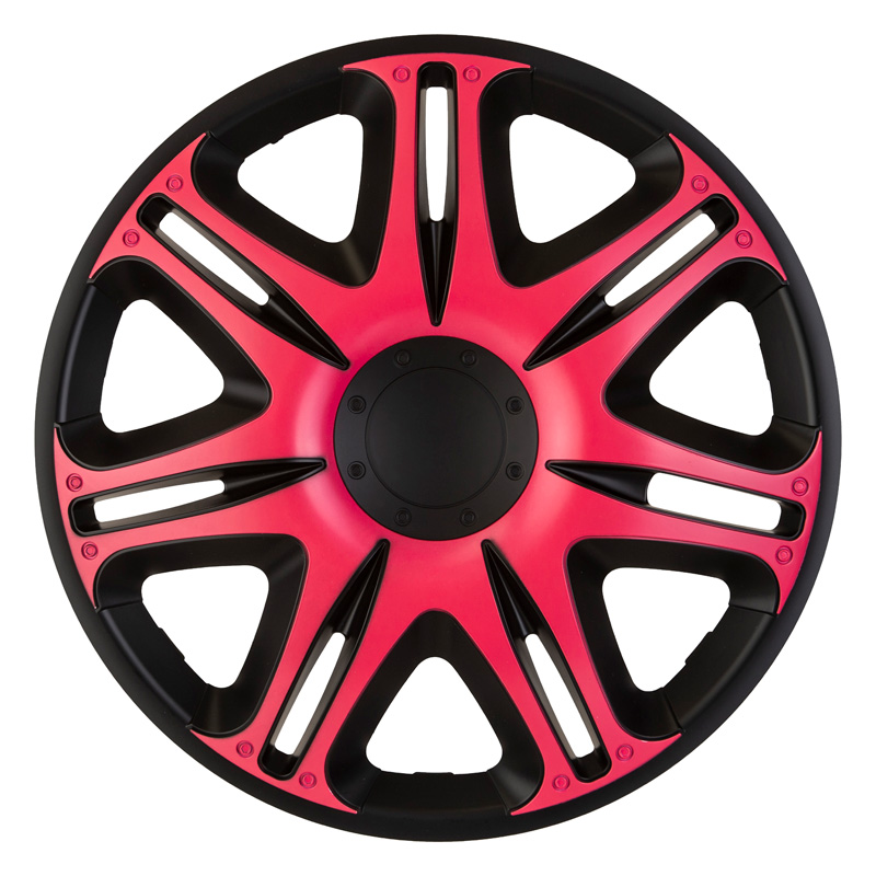 J-Tec 4-Delige Wieldoppenset Nascar 13-inch zwart/roze