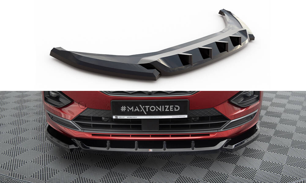 Voorspoiler V.1 Seat Tarraco FR Maxton Glans Zwart