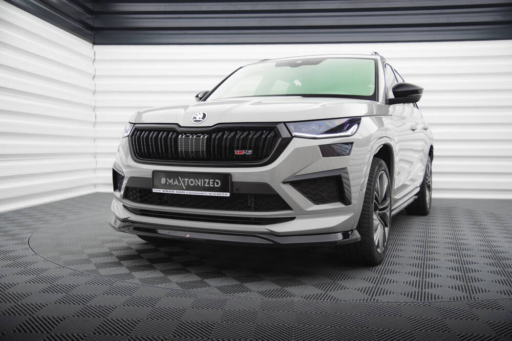 Voorspoiler V.1 Skoda Kodiaq RS FL Maxton Glans Zwart