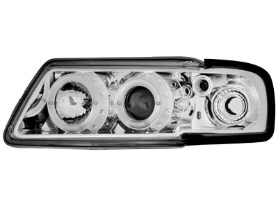Faros Audi A3 8L Angel Eyes cromo