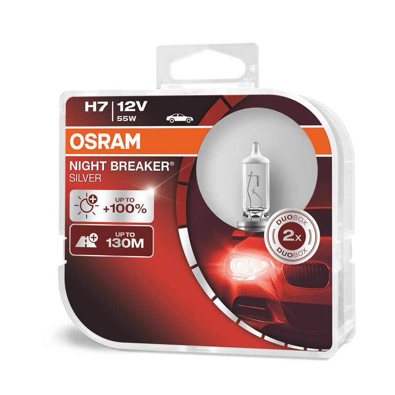 Osram Night Breaker Silver Halogeen lampen - H7 - 12V/55W - set à 2 stuks