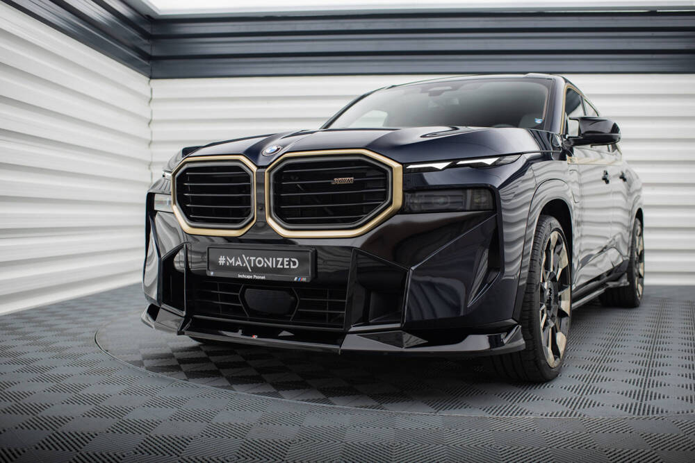 Voorspoiler BMW XM G09 Maxton Glans Zwart V.2