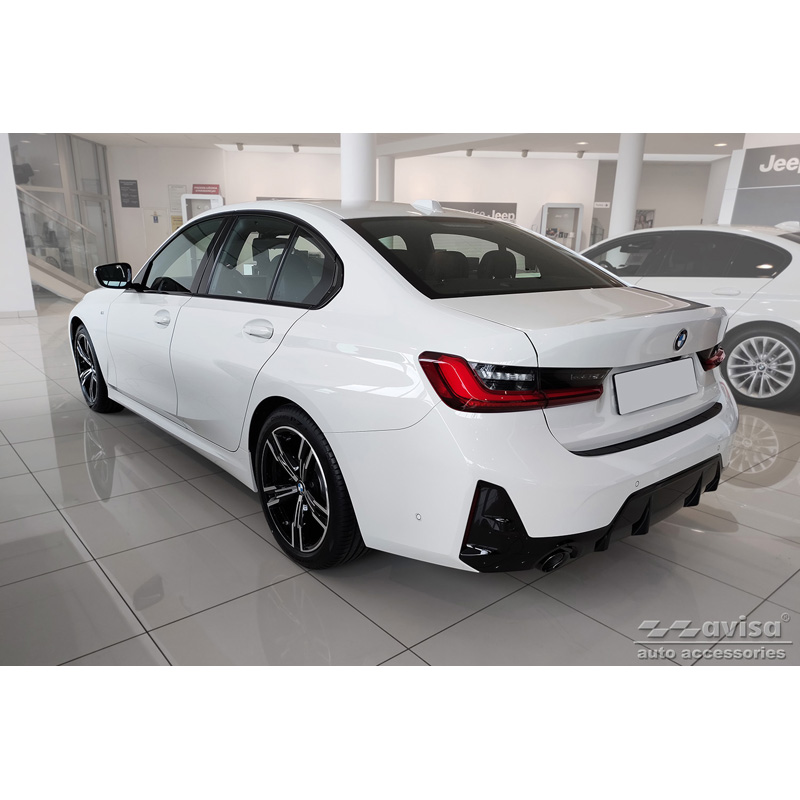 Matzwart RVS Achterbumperprotector  BMW 3-Serie G20 Sedan M-Pakket 2019- 'Ribs'