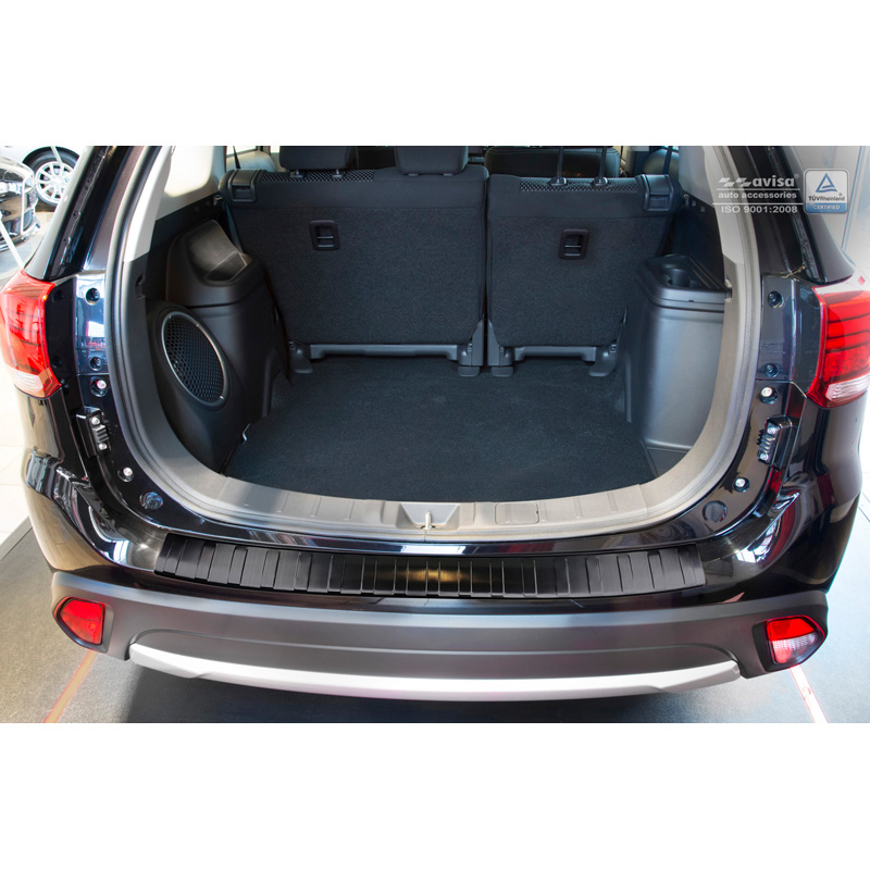 Zwart RVS Achterbumperprotector Mitsubishi Outlander III 2015- '