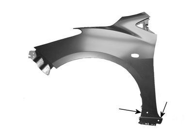 spatbord, voor spatbordverbreding, rechts Mazda 2, 2010-2013