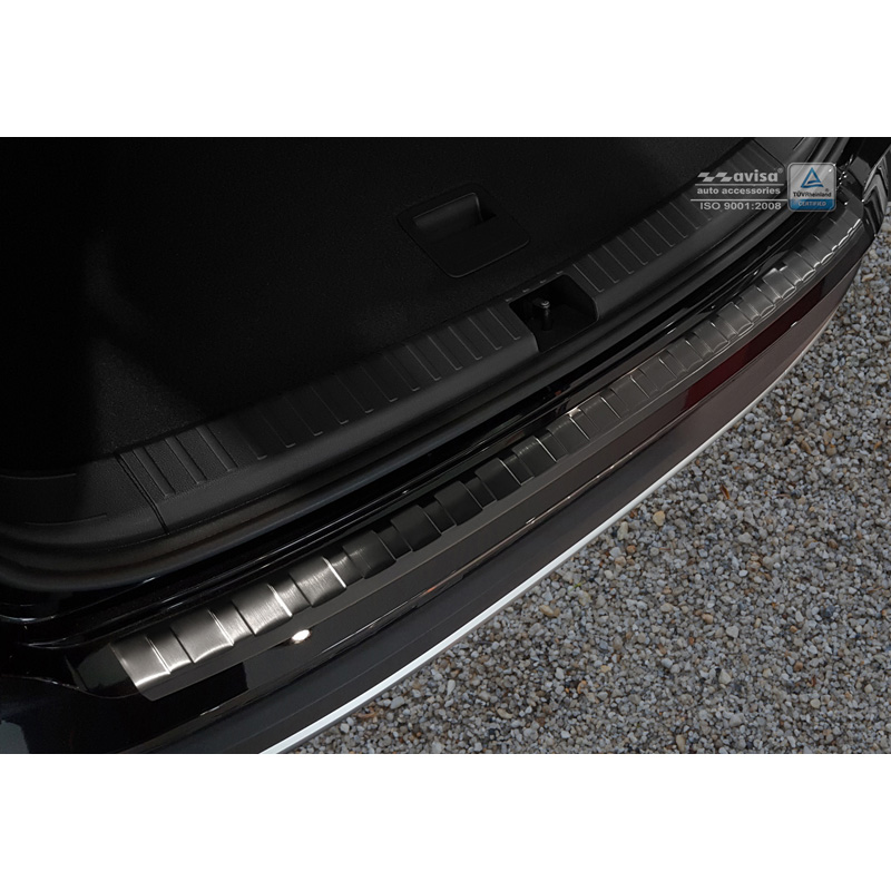 Zwart RVS Achterbumperprotector  Seat Ateca 2016-2020 & FL 2020- 'Ribs'