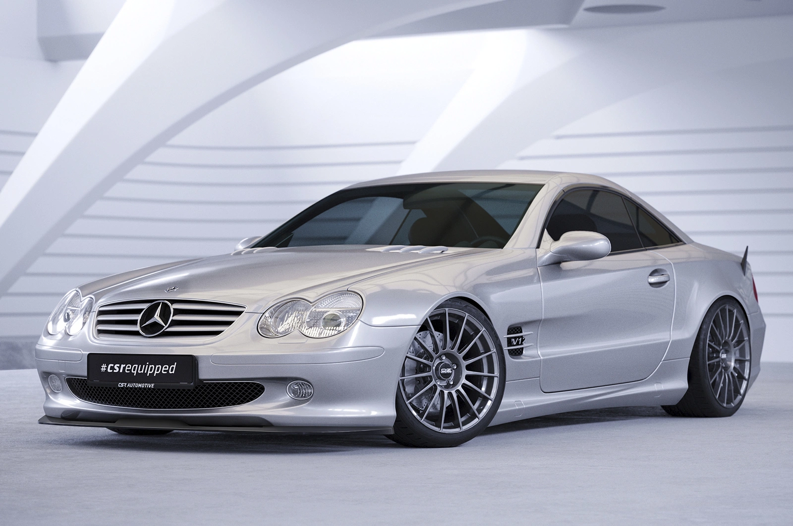 Voorspoiler Mercedes-Benz SL-Klasse R230 Glans Zwart – 2001–2005