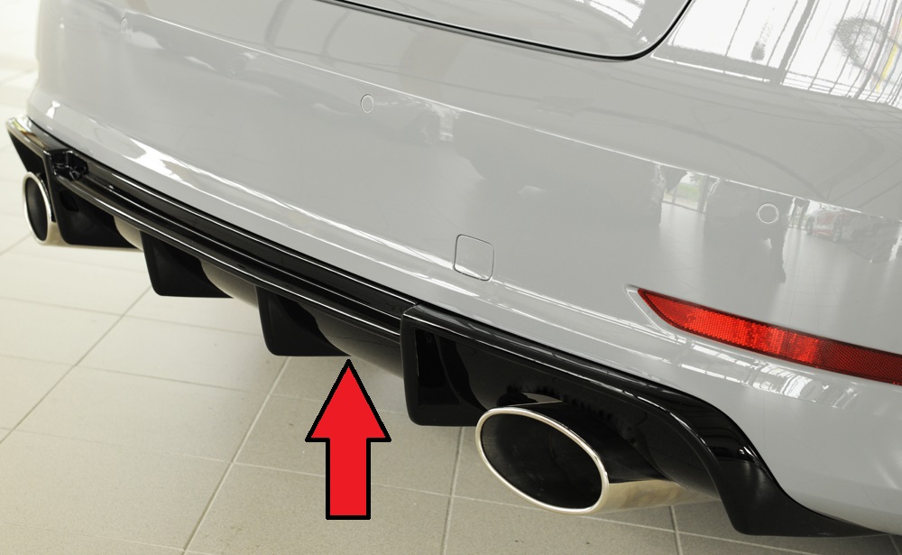 Diffusor Audi A3 8V sedan/cabrio 12-16 S-line Rieger Zwart Glans