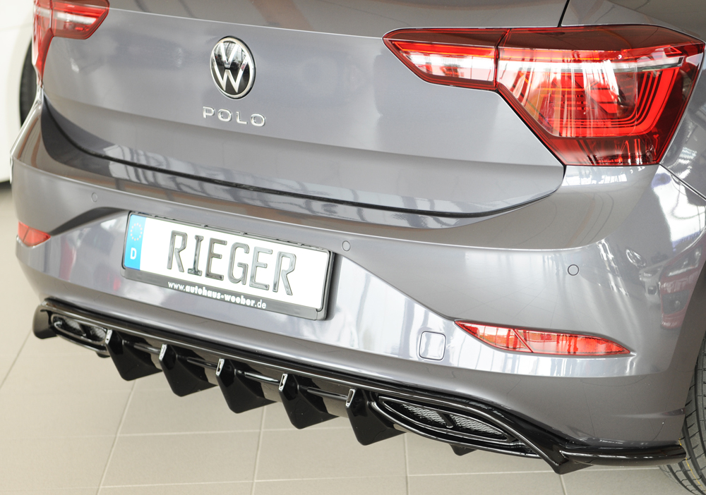 Diffuser Volkwagen Polo R-Line 2G AW 2017-2021 Zwart Glans Rieger