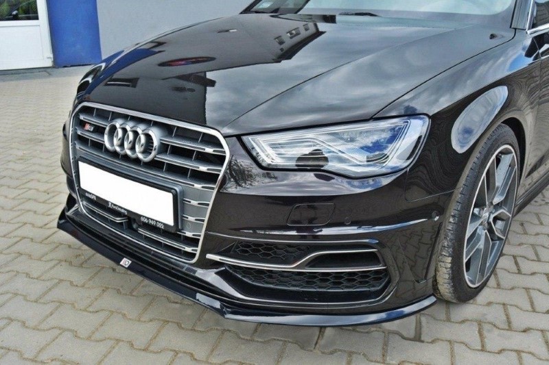 Voorspoiler Audi S3 / A3 S-line 8V Hatchback / Sportback glanzend zwart