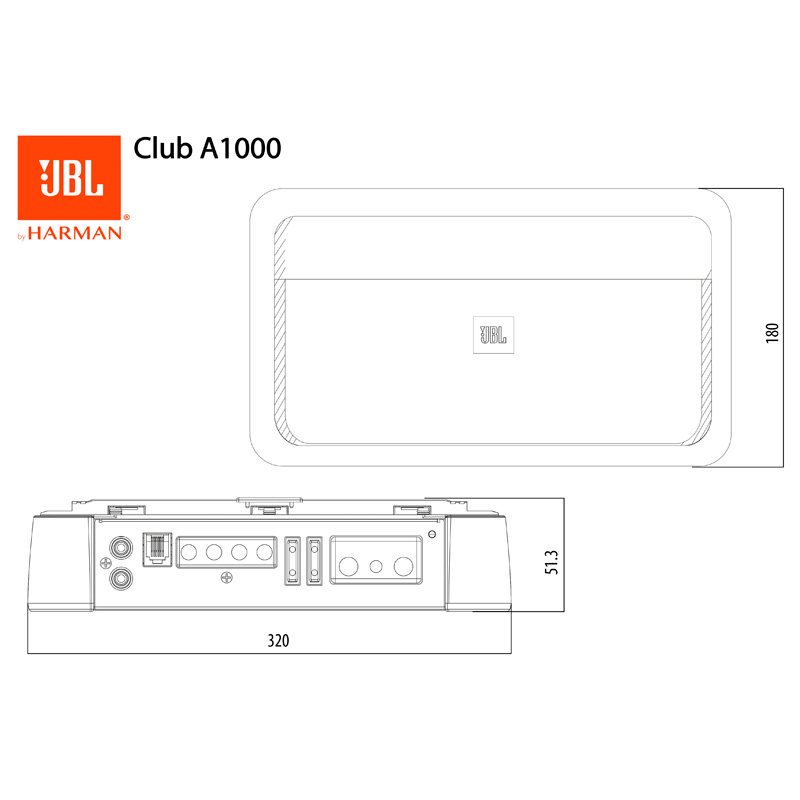 JBL Club A1000 1-Kanaal Mono Subwoofer Versterker (1x 1000W)