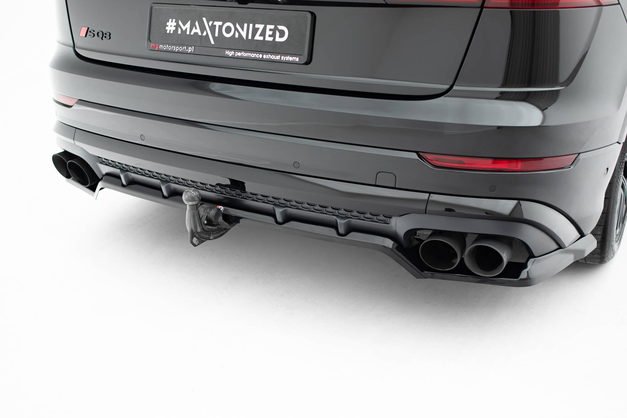 Achter Diffuser V.2 Audi SQ8 / Q8 S-Line MK1 Facelift Maxton Glanzend zwart