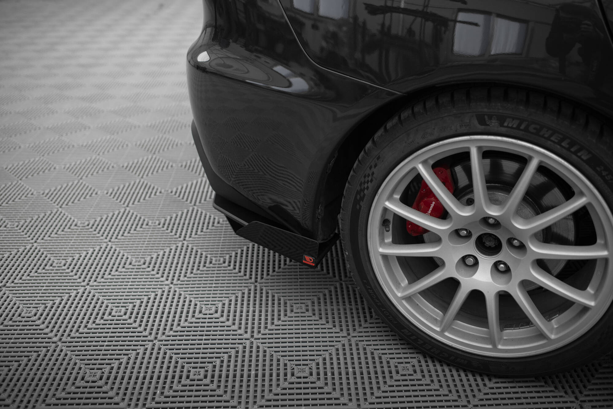 Street Pro Achterzij Flaps Mitsubishi Lancer EVO X Maxton Glanzend zwart