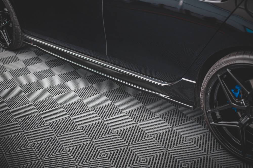Zijskirts V.1 Volkswagen Golf 8 R Maxton Glans Zwart