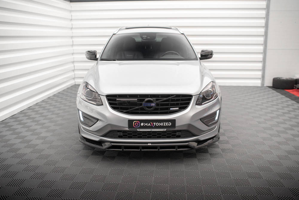 Voorspoiler Volvo XC60 R-Design Facelift 2013 - 2017 Maxton Glans Zwart
