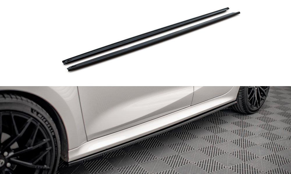 Zijskirts V.2 Toyota Yaris MK4 Maxton Glans Zwart