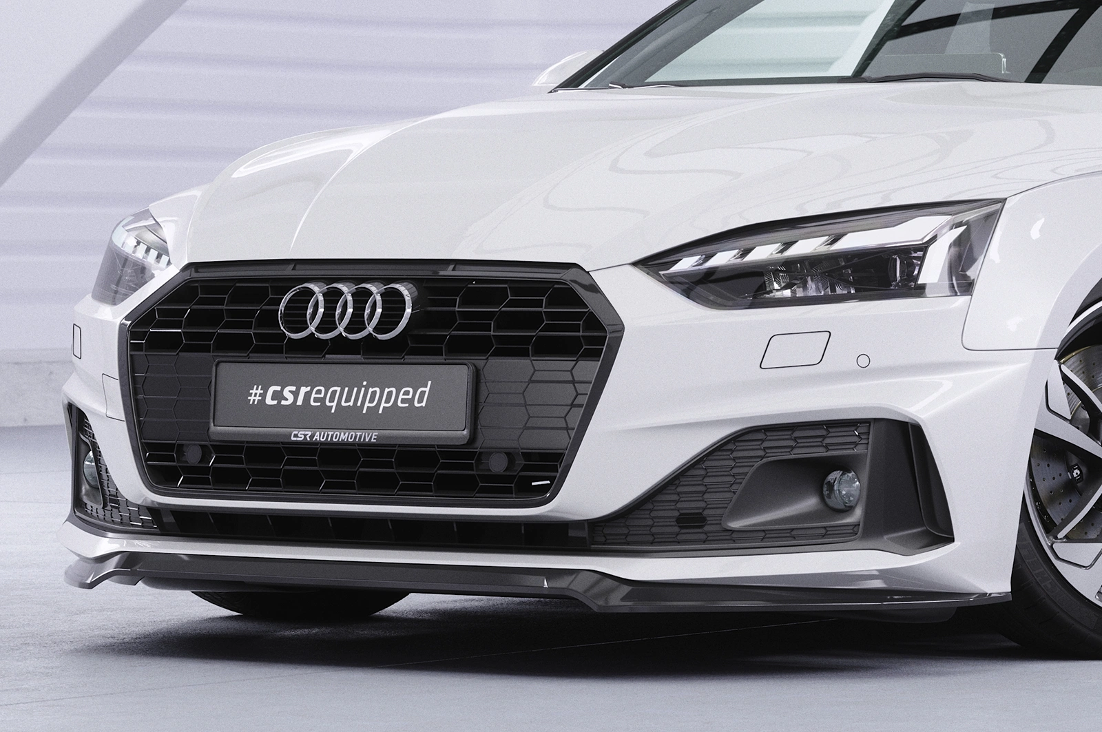 Voorspoiler Audi A5 F5 Basis / Advanced Glans Zwart van CSR Automotive (Facelift 2019-)