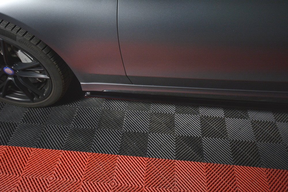 Zijskirts Mercedes C Klasse W205 Coupe AMG Pakket Maxton Glans Zwart