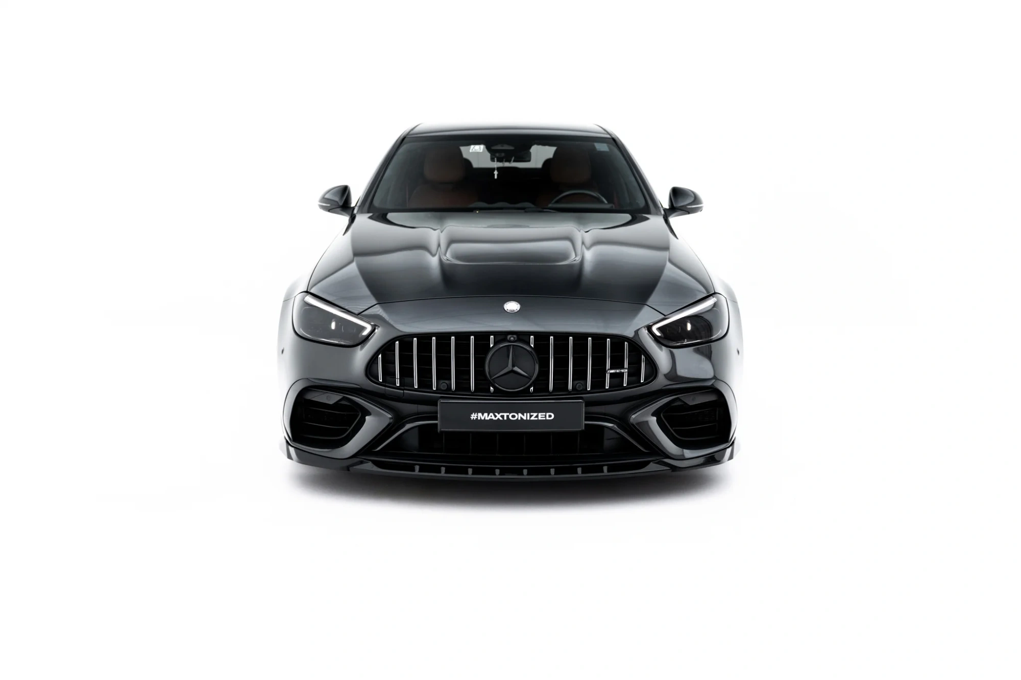 Voorspoiler V.1 Mercedes-AMG C63 Sedan / Estate W206 / S206 Glanzend Zwart